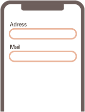 住所とメールアドレスを入力する画面