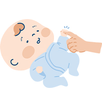 手を伸ばして物をつかむイラスト