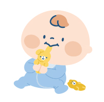 モノを噛むイラスト