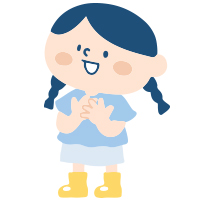 手を叩くバイバイするイラスト